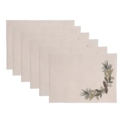 C&F Home Pinecone Wreath Design Premium Luxury Placemats Set Of 6 Winter Festive, 14" X 20" -C&F Home GUEST 02cd9251 2371 4845 83eb cf272327e675