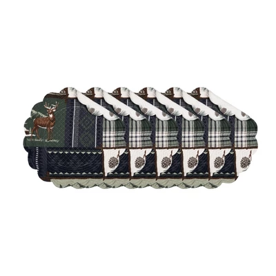 C&F Home Greenstone Pines Round Scalloped Placemats Set Of 6 Black Bear Moose, 17" 8 C&F Home Greenstone Pines Round Scalloped Placemats Set Of 6 Black Bear Moose, 17" - Image 6