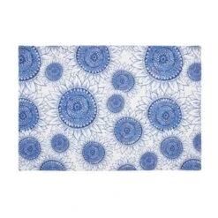 C&F Home Blue Harvest Sunflower Placemats Set Of 6, 14" X 20"