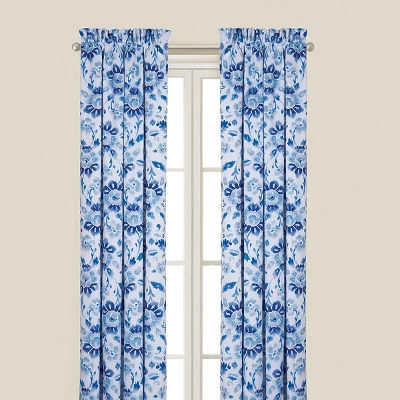C&F Home Sasha Blue Water Color Floral Cotton Drapery Single Panel Window Curtain Decor 3 C&F Home Sasha Blue Water Color Floral Cotton Drapery Single Panel Window Curtain Decor