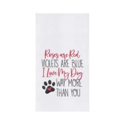 C&F Home Valentine's Day "Love My Dog More" Pawprint Flour Sack Kitchen Dishtowel -C&F Home GUEST 088635f0 52b8 447f ae2f 8ab282a6580e