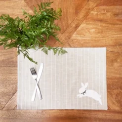 C&F Home White Bunny Hop Stripe Placemats Set Of 6, 14" X 20" -C&F Home GUEST 08d91853 a3b6 49e8 ac82 c63bef107448