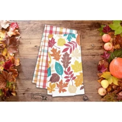 C&F Home Fall Leaves & Plaid Printed & Woven Kitchen Towel Set Of 2 -C&F Home GUEST 0a2355f8 91f0 443a 8ed2 0e05c0cc57db