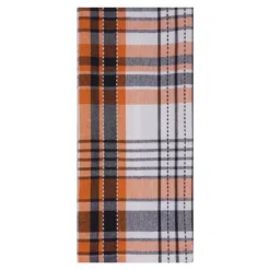 C&F Home Zelda Orange And Black Plaid Halloween Kitchen Towel