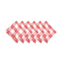 C&F Home Franklin Coral Gingham Check Napkin, Set Of 6