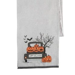 C&F Home Bats & Jack-O-Lantern Pumpkins "Happy Halloween" Cotton Table Runner 13" X 72"