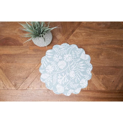 C&F Home Seafoam Reef Scalloped Round Placemats Set Of 6 Nautical Design Coral, 17" 6 C&F Home Seafoam Reef Scalloped Round Placemats Set Of 6 Nautical Design Coral, 17" - Image 4