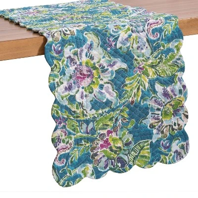 C&F Home Reversible Herringbone Floral Cotton Table Runner 14" X 51" 3 C&F Home Reversible Herringbone Floral Cotton Table Runner 14" X 51"