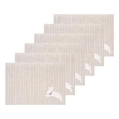 C&F Home White Bunny Hop Stripe Placemats Set Of 6, 14" X 20" -C&F Home GUEST 12eb95e8 c84f 4977 975e 1c8bd32d5189