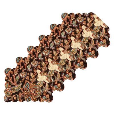 C&F Home Dorothy Autumnal Brown Quilted Scalloped Paisley Floral Placemats Set Of 6, 13" X 19" 9 C&F Home Dorothy Autumnal Brown Quilted Scalloped Paisley Floral Placemats Set Of 6, 13" X 19" - Image 7