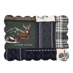 C&F Home Greenstone Pines Scalloped Placemats Set Of 6 Black Bear Moose, 13" X 19" -C&F Home GUEST 176a9f29 6bb3 460f a7b3 46f41879e603