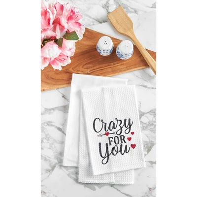 C&F Home Valentine's Day "Crazy For You" Embroidered Waffle Weave Kitchen Dishtowel 3 C&F Home Valentine's Day "Crazy For You" Embroidered Waffle Weave Kitchen Dishtowel