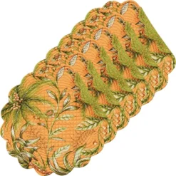 C&F Home Barbados Sunset Cotton Quilted Round Reversible Placemats Set Of 6, 17" 7 C&F Home Barbados Sunset Cotton Quilted Round Reversible Placemats Set Of 6, 17" -C&F Home GUEST 1a644b62 01f6 48e8 82e8 57a2fa3688ac