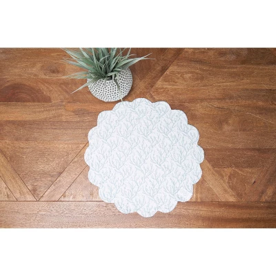C&F Home Seafoam Reef Scalloped Round Placemats Set Of 6 Nautical Design Coral, 17" 7 C&F Home Seafoam Reef Scalloped Round Placemats Set Of 6 Nautical Design Coral, 17" - Image 5