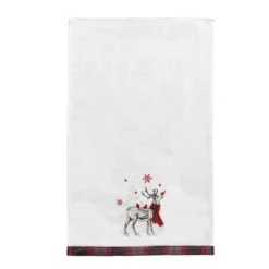 C&F Home 27" X 18" Frosty Deer White Deer Wearing Red & Black Plaid Scarf Christmas Holiday Embellished Flour Sack Kitchen Dish Towel -C&F Home GUEST 1de5c033 5805 44e4 a85b 464ae9bcc097