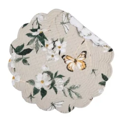 C&F Home Dogwood Meadows Round Scalloped Single Placemat Floral Butterfly Design, 17" -C&F Home GUEST 1e465490 9ebf 48fe 8b45 574b0719a5d0 1