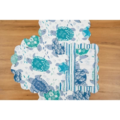 C&F Home Turtle Bay Round Quilted Cotton Placemats Set Of 6, 17" 8 C&F Home Turtle Bay Round Quilted Cotton Placemats Set Of 6, 17" - Image 6