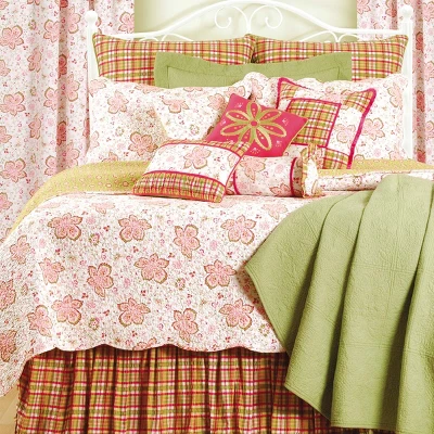C&F Home Hot Pink Plaid Bed Skirt 3 C&F Home Hot Pink Plaid Bed Skirt