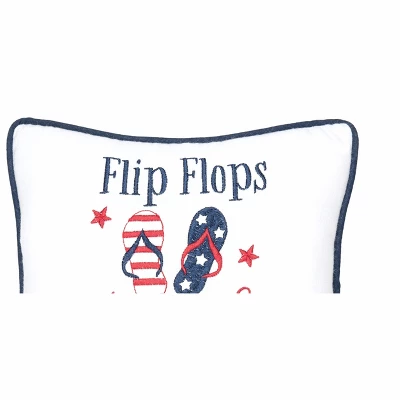 C&F Home Flip Flops Fireworks 4th Of July Patriotic Embroidered Square Accent Small Petite Throw Pillow, 10" X 10" 3 C&F Home Flip Flops Fireworks 4th Of July Patriotic Embroidered Square Accent Small Petite Throw Pillow, 10" X 10"