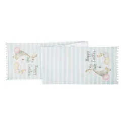 C&F Home Spring "Happy Easter" Blue Stripe Table Runner 13" X 72" -C&F Home GUEST 248238f7 e5a4 43f8 b525 4ae0d7f0e4f9