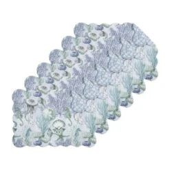C&F Home Shoreline Waters Scalloped Placemats Set Of 6 Nautical Design, 13" X 19" -C&F Home GUEST 25ec339a de08 44b2 8339 da7ca1dcf49a