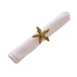 C&F Home Gold Starfish Napkin Rings Set Of 4