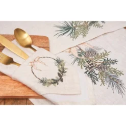 C&F Home Pinecone Wreath Design Premium Luxury Placemats Set Of 6 Winter Festive, 14" X 20" -C&F Home GUEST 29e39afb 4922 4dee 9531 ef422fe6242c