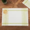 C&F Home Rose Trellis Jacquard Peridot Cotton Woven Placemats Set Of 6, 13" X 19"
