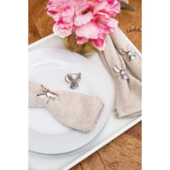 C&F Home Silver Bunny Head Napkin Rings Set Of 4 -C&F Home GUEST 2bd2d4f1 7025 428e a605 0bec4200af41