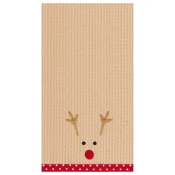 C&F Home 27" X 18" Christmas Holiday Reindeer Face On Brown Background Waffle Weave Cotton Kitchen DishTowel -C&F Home GUEST 2cfad845 b565 4bac af42 dfda0a0a0894