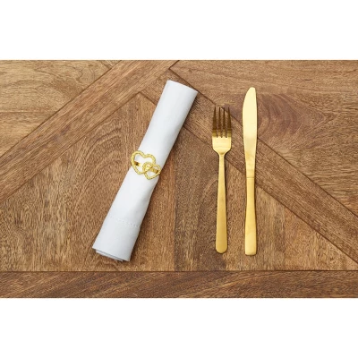 C&F Home Valentine's Day Gold Heart Napkin Rings Set Of 6 4 C&F Home Valentine's Day Gold Heart Napkin Rings Set Of 6 - Image 2
