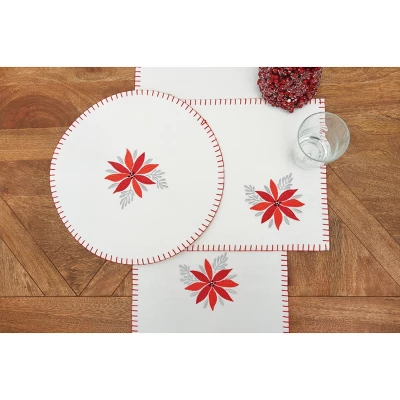 C&F Home Poinsettia Christmas Felt Christmas Winter Table Runner 12" X 47.25" 3 C&F Home Poinsettia Christmas Felt Christmas Winter Table Runner 12" X 47.25"