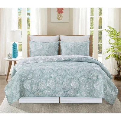C&F Home Seafoam Coral Jaquard Coverlet Set 3 C&F Home Seafoam Coral Jaquard Coverlet Set