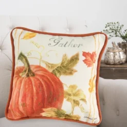 C&F Home 8" X 8" Gather Pumpkin Petite Printed Fall Throw Pillow -C&F Home GUEST 3188bcf2 f61c 4d14 b678 26f413721400