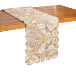 C&F Home Shay Damask Table Runner 14" X 51"