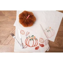 C&F Home Beige Autumn Botanical Pumpkin 100% Cotton Embroidered Set Of 6 Placemats 14" X 20" 11 C&F Home Beige Autumn Botanical Pumpkin 100% Cotton Embroidered Set Of 6 Placemats 14" X 20" -C&F Home GUEST 37489ab2 e40b 4e92 b7d5 5361356c77b5 1