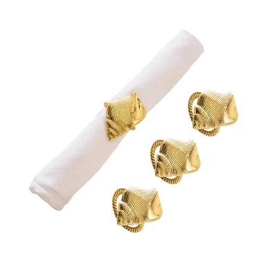 C&F Home Gold Conch Shell Napkin Rings Set Of 4 7 C&F Home Gold Conch Shell Napkin Rings Set Of 4 - Image 5