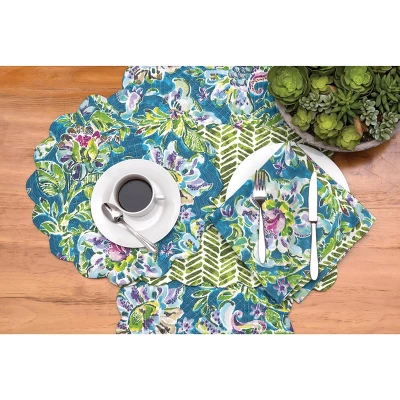 C&F Home Reversible Herringbone Floral Cotton Table Runner 14" X 51" 4 C&F Home Reversible Herringbone Floral Cotton Table Runner 14" X 51" - Image 2