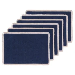 C&F Home Fringed Vintage Indigo Placemats Set Of 6, 14" X 20" -C&F Home GUEST 3bd20b32 459b 4283 bbcd 3faa60963a0a
