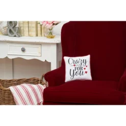 C&F Home 10" X 10" Crazy For You Embroidered Throw Pillow Valentine's Day Themed