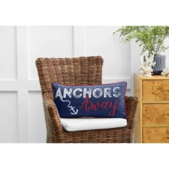 C&F Home 12" X 24" Anchors Away Nautical Embroidered Lumbar Throw Pillow -C&F Home GUEST 434f8a82 436b 4c01 8f2b 4e2c761ed736