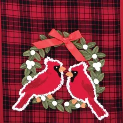 C&F Home Christmas Holiday Red Cardinal W/ Wreath Red & Black Plaid Cotton Table Runner 13" X 72" -C&F Home GUEST 44401d83 c061 4cd1 9bd9 fd8a6142a481