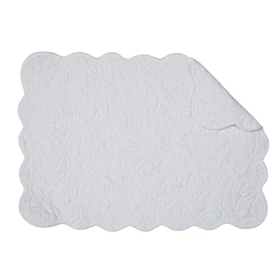 C&F Home Christiana White Reversible Machine Washable Scallop Quilt Placemats Set Of 6 3 C&F Home Christiana White Reversible Machine Washable Scallop Quilt Placemats Set Of 6