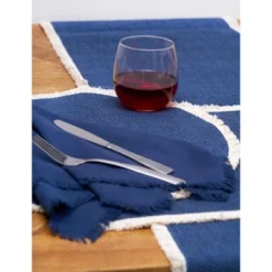 C&F Home Fringed Vintage Indigo Placemats Set Of 6, 14" X 20" -C&F Home GUEST 45ec891a 6c55 406a 8bcc 01ef129e69f7