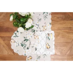C&F Home Dogwood Meadows Cotton Table Runner 14" X 51" - Floral & Butterfly