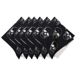 C&F Home Skully Skeleton Skulls Pattern Motifs Black & White Cotton Halloween Napkins Set Of 6 -C&F Home GUEST 475732ba 4834 4c3e 9063 968b6ba9eafa