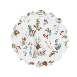 C&F Home Edith Round Quilted Reversible Holly Botanical Placemats Set Of 6, 17" -C&F Home GUEST 49a84c1a ddcf 4178 b213 47a221e20ac3