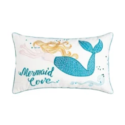 C&F Home "Mermaid Love" Embroidered Cotton Blend Accent Throw Pillow 14" X 24" -C&F Home GUEST 4a98e39a 9655 4cb9 b593 cd73f315d782