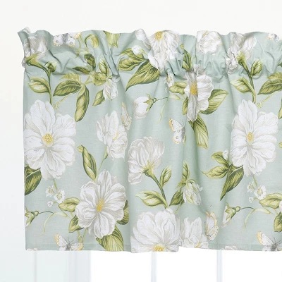 C&F Home Magnolia Garden White Valance Set Of 2 3 C&F Home Magnolia Garden White Valance Set Of 2