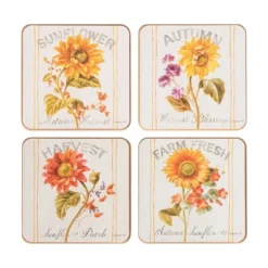 C&F Home Sunflower Patch Coaster Set Of 4 Decor